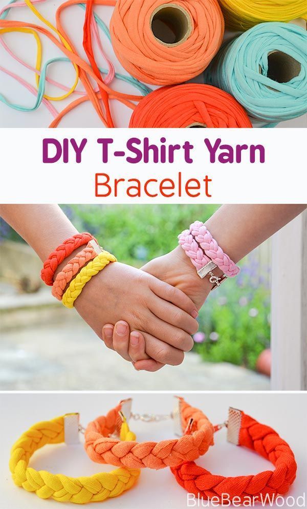 How To Make Easy Colourful DIY T-shirt Yarn Bracelets - How To Make Easy Colourful DIY T-shirt Yarn Bracelets -   18 diy Bracelets with yarn ideas