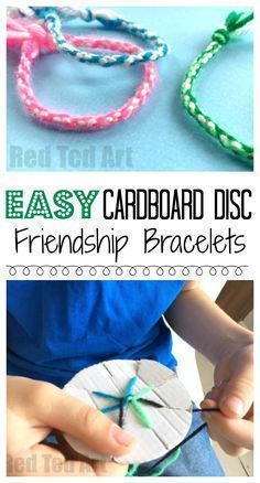 Easy Friendship Bracelets with Cardboard Loom - Red Ted Art - Make crafting with kids easy & fun - Easy Friendship Bracelets with Cardboard Loom - Red Ted Art - Make crafting with kids easy & fun -   18 diy Bracelets with yarn ideas