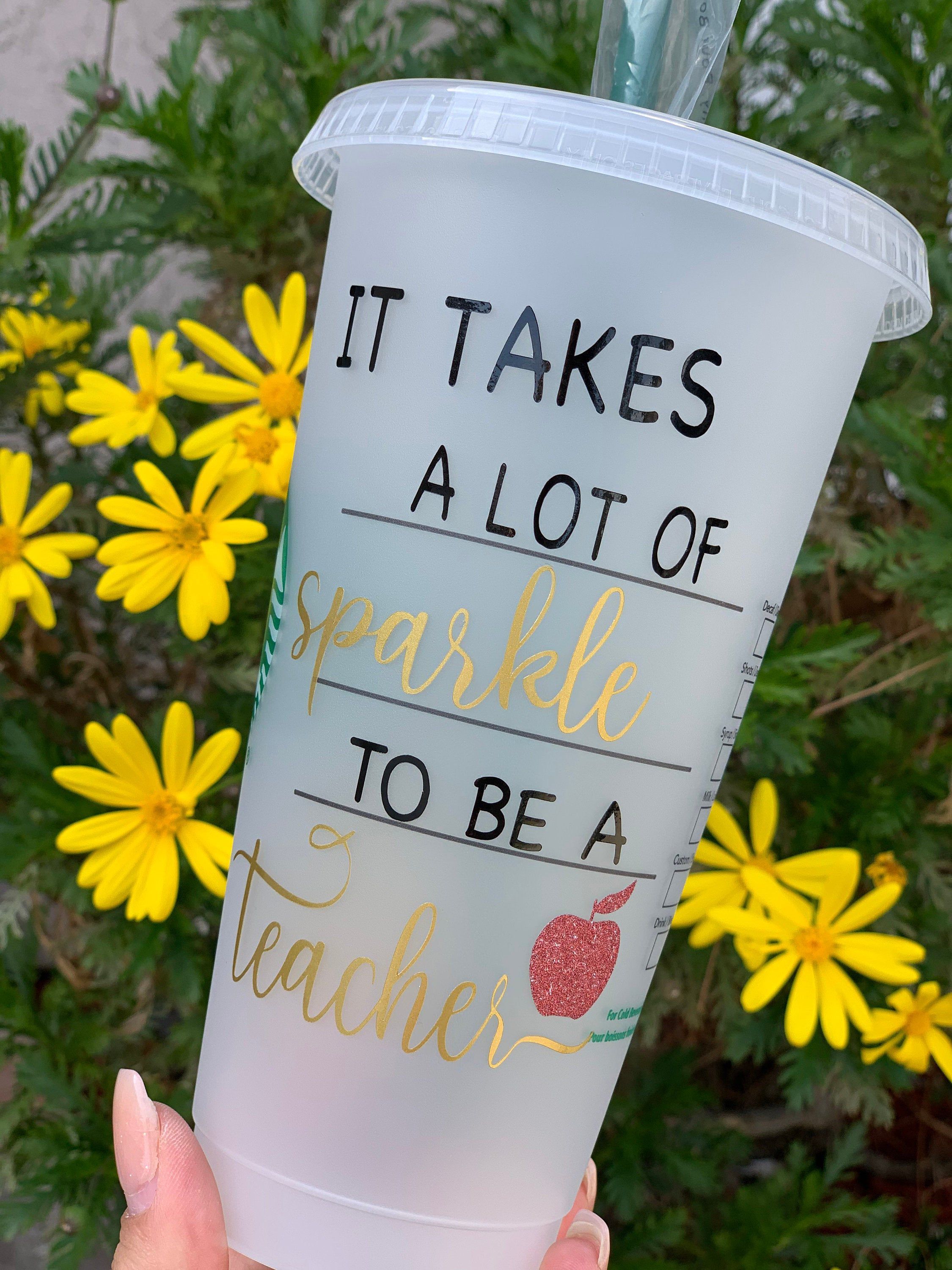 It Takes A Lot Of Sparkle To Be A Teacher Teacher Gift Starbucks Cold Cup for Teacher Appreciation Week or Quick and Easy Gifts - It Takes A Lot Of Sparkle To Be A Teacher Teacher Gift Starbucks Cold Cup for Teacher Appreciation Week or Quick and Easy Gifts -   18 diy Crafts for teachers ideas