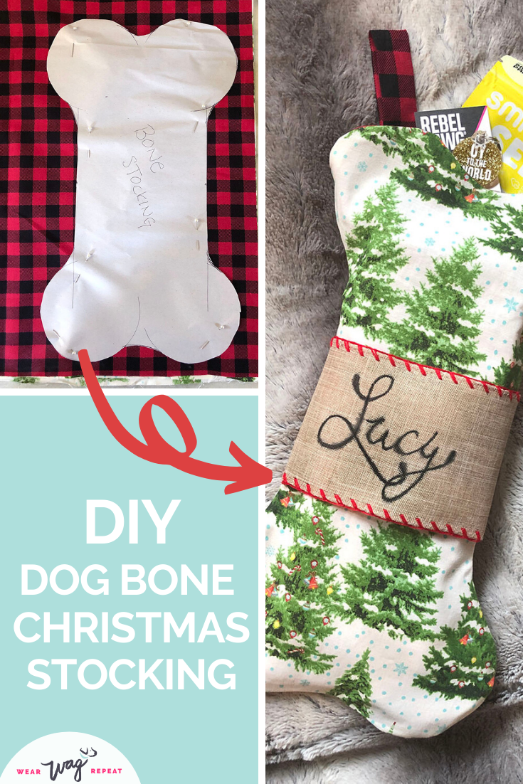 DIY Dog Bone Christmas Stocking | Wear Wag Repeat - DIY Dog Bone Christmas Stocking | Wear Wag Repeat -   18 diy Dog christmas ideas