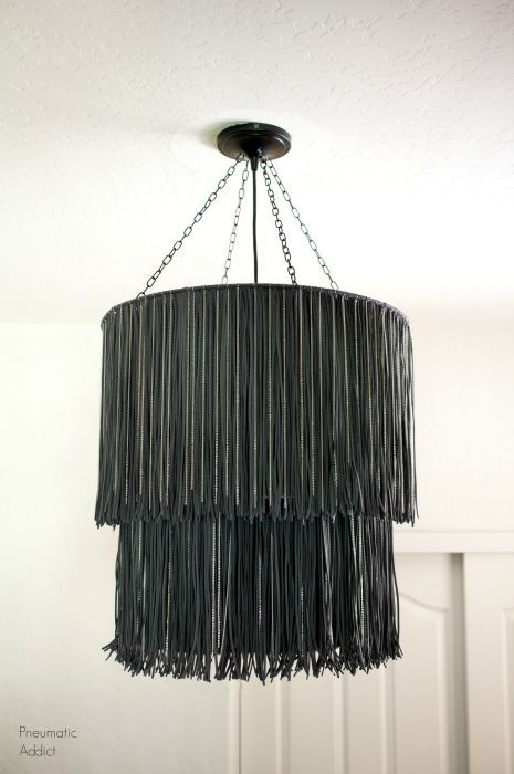 DIY Leather Fringe Boho Chandelier - DIY Leather Fringe Boho Chandelier -   18 diy Dream Catcher chandelier ideas