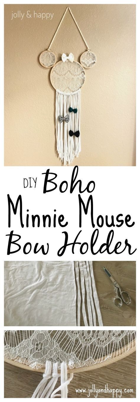 DIY Boho Minnie Mouse Bow Holder - Jolly & Happy - DIY Boho Minnie Mouse Bow Holder - Jolly & Happy -   18 diy Dream Catcher disney ideas