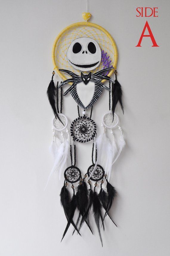 Jack Skellington Large Dream Catcher The Nightmare Before Christmas Inspired Wall Hanging Halloween Decor Gift - Jack Skellington Large Dream Catcher The Nightmare Before Christmas Inspired Wall Hanging Halloween Decor Gift -   18 diy Dream Catcher disney ideas