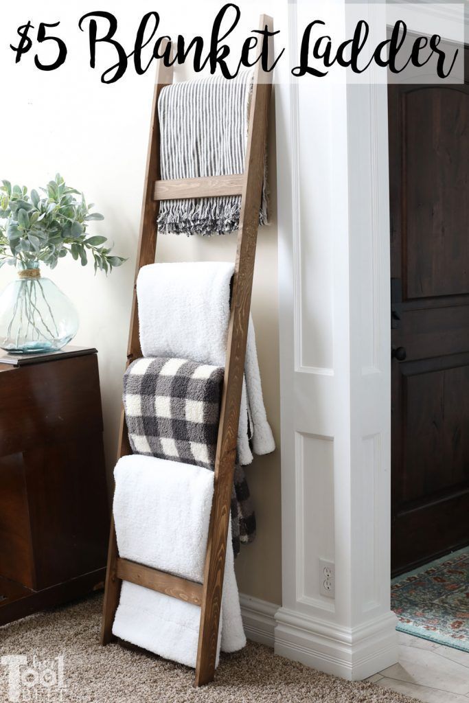 $5 Blanket Ladder - Her Tool Belt - $5 Blanket Ladder - Her Tool Belt -   18 diy Furniture livingroom ideas