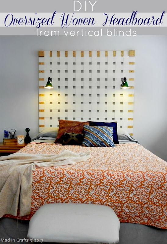 DIY Woven Headboard from Upcycled Vertical Blinds Mad in Crafts - DIY Woven Headboard from Upcycled Vertical Blinds Mad in Crafts -   18 diy Headboard woven ideas