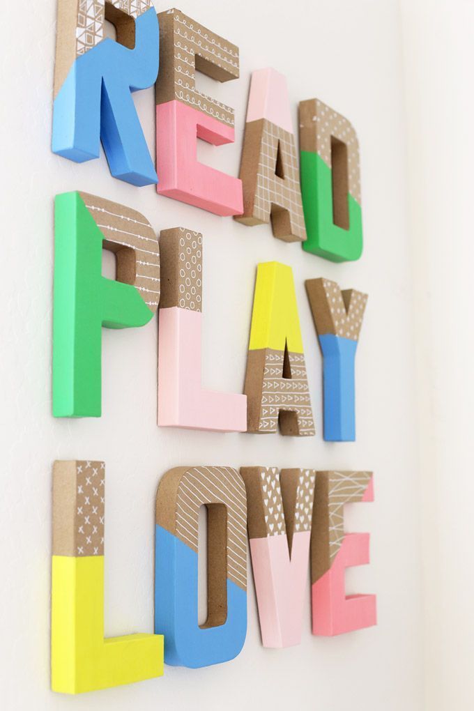 How to Make Colorful Wall Letters (Quick & Easy!) - How to Make Colorful Wall Letters (Quick & Easy!) -   18 diy Kids decor ideas