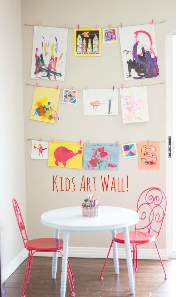 The Simplest Way to Display Your Kids' Art! - Design Improvised - The Simplest Way to Display Your Kids' Art! - Design Improvised -   18 diy Kids decor ideas