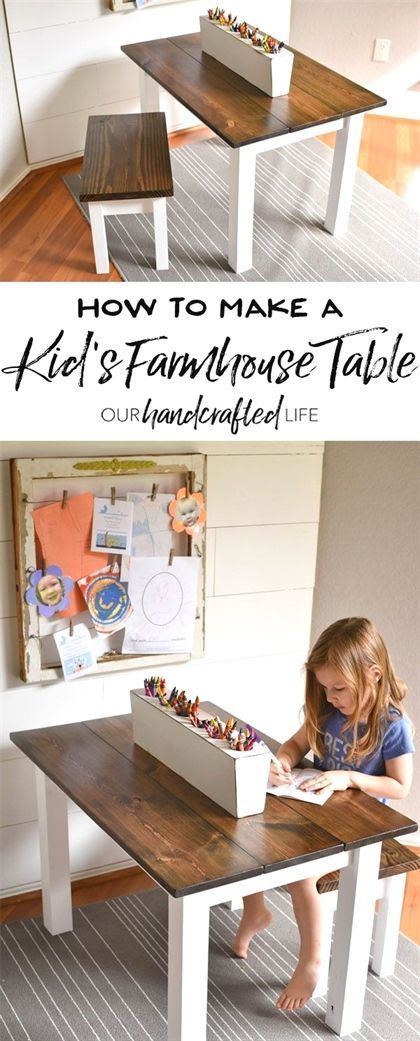 How to Make a DIY Farmhouse Kid's Table - Our Handcrafted Life - How to Make a DIY Farmhouse Kid's Table - Our Handcrafted Life -   18 diy Kids decor ideas