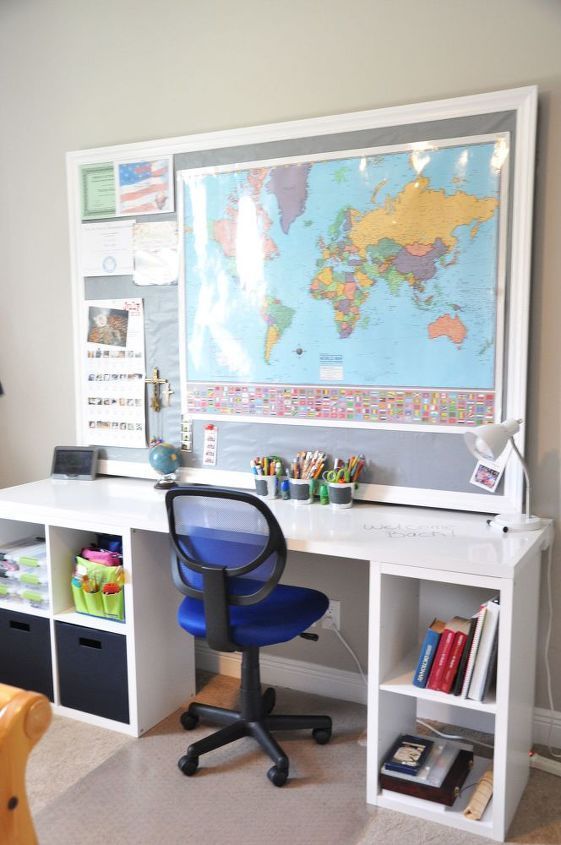 DIY Desk Using a Hollow Core Door and Some Cube Storage - DIY Desk Using a Hollow Core Door and Some Cube Storage -   18 diy Kids desk ideas