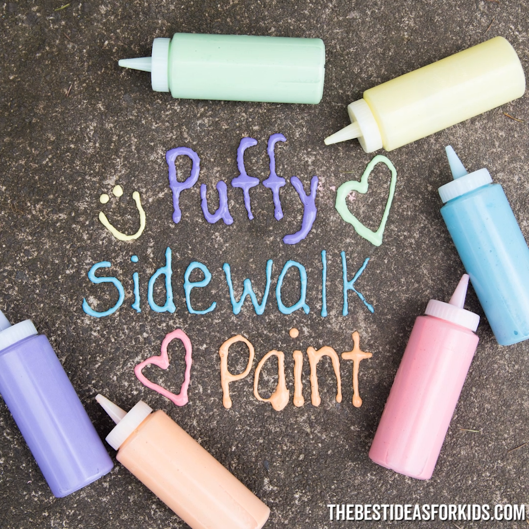 Puffy Sidewalk Paint - Puffy Sidewalk Paint -   diy Kids fun