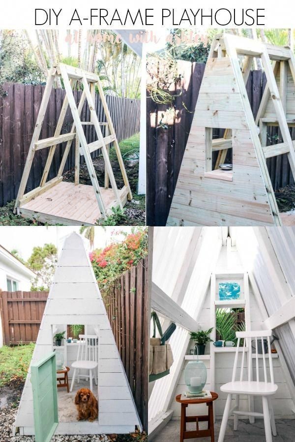 DIY A-Frame Play House - at home with Ashley - DIY A-Frame Play House - at home with Ashley -   18 diy Kids house ideas