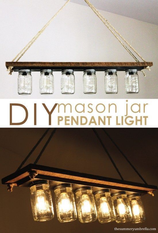 Every Dining Room Needs One of These DIY Mason-Jar Light Fixtures - Every Dining Room Needs One of These DIY Mason-Jar Light Fixtures -   18 diy Lamp jar ideas