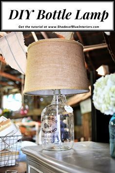 How to Make a Bottle Lamp - Shades of Blue Interiors - How to Make a Bottle Lamp - Shades of Blue Interiors -   18 diy Lamp jar ideas