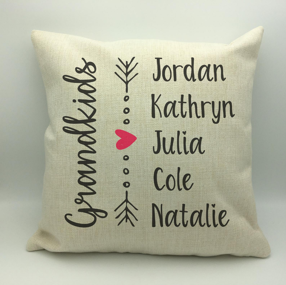 Grandchildren Pillow With Names, Insert Included - Grandchildren Pillow With Names, Insert Included -   18 diy Pillows cricut ideas