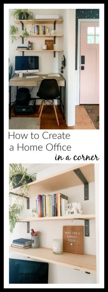 How to Create a Home Office in a Living Room: DIY Shelves & Paint Selections - How to Create a Home Office in a Living Room: DIY Shelves & Paint Selections -   18 diy Shelves rental ideas