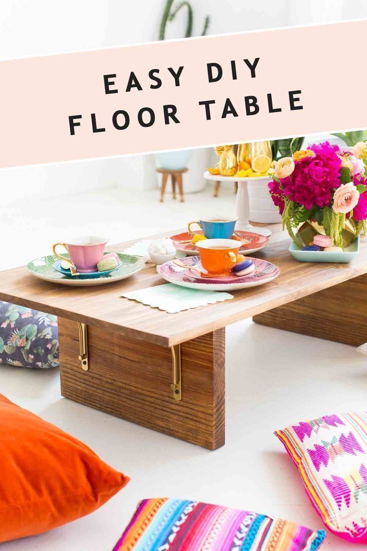 DIY Low Floor Table for Extra Floor Seating! - DIY Low Floor Table for Extra Floor Seating! -   18 diy Table dinner ideas