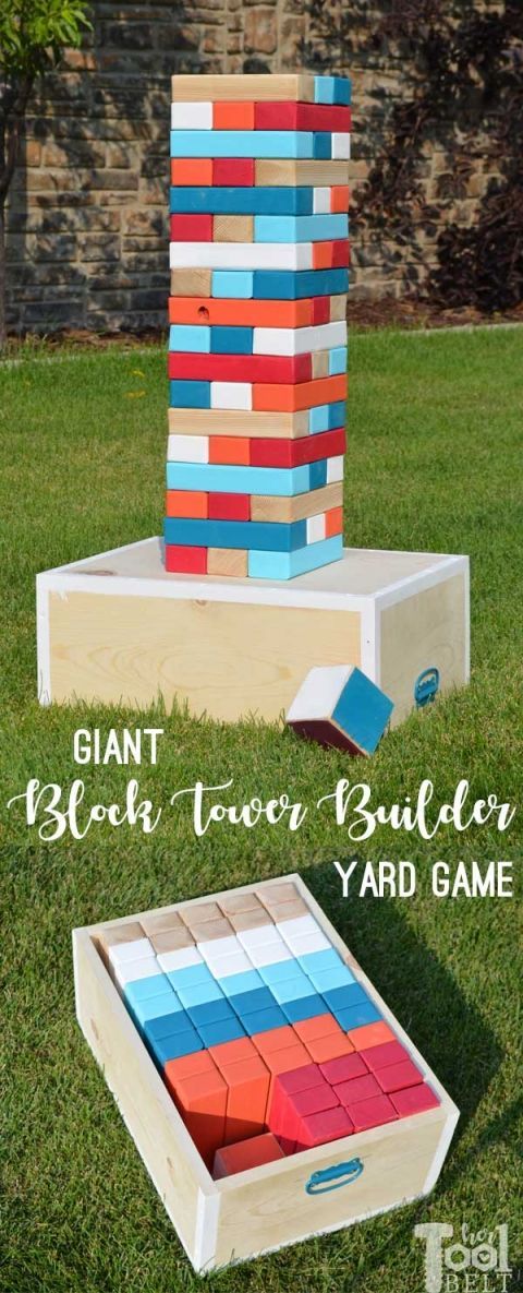 DIY Yard Game-Giant Block Tower Builder - Her Tool Belt - DIY Yard Game-Giant Block Tower Builder - Her Tool Belt -   18 diy Wood games ideas
