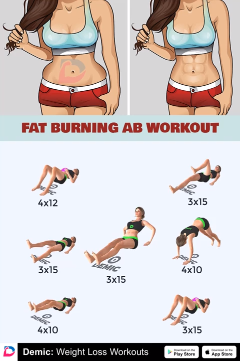 Fat Burning Ab Workout - Fat Burning Ab Workout -   18 fitness Ejercicios videos ideas