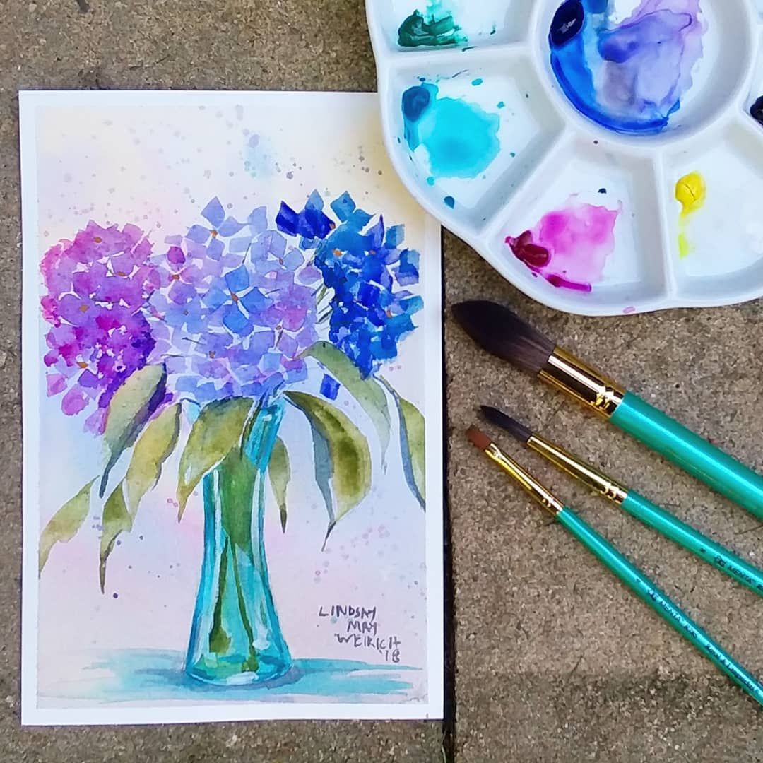 Beginner Watercolor Hydrangea Tutorial! - Beginner Watercolor Hydrangea Tutorial! -   19 beauty Art watercolor ideas