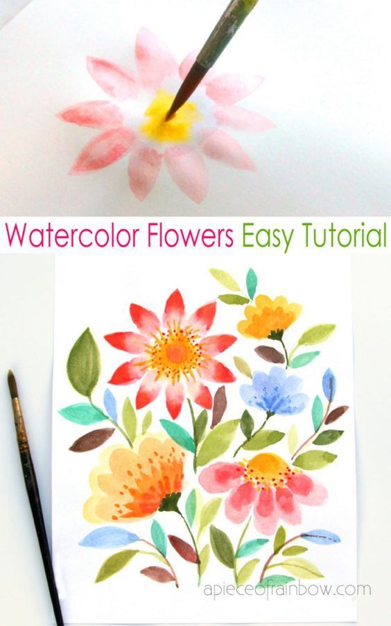 Paint Beautiful Watercolor Flowers in 15 Minutes - A Piece of Rainbow - Paint Beautiful Watercolor Flowers in 15 Minutes - A Piece of Rainbow -   19 beauty Art watercolor ideas