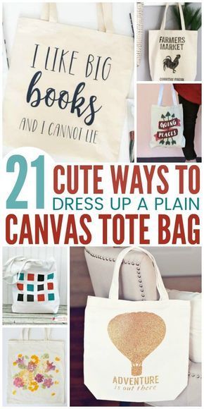 21 Ways to Dress Up Plain Canvas Tote Bags - Glue Sticks and Gumdrops - 21 Ways to Dress Up Plain Canvas Tote Bags - Glue Sticks and Gumdrops -   19 diy Bag canvas ideas