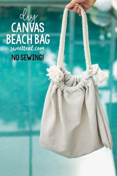 DIY Canvas Beach Bag (No Sew!) - DIY Canvas Beach Bag (No Sew!) -   19 diy Bag canvas ideas