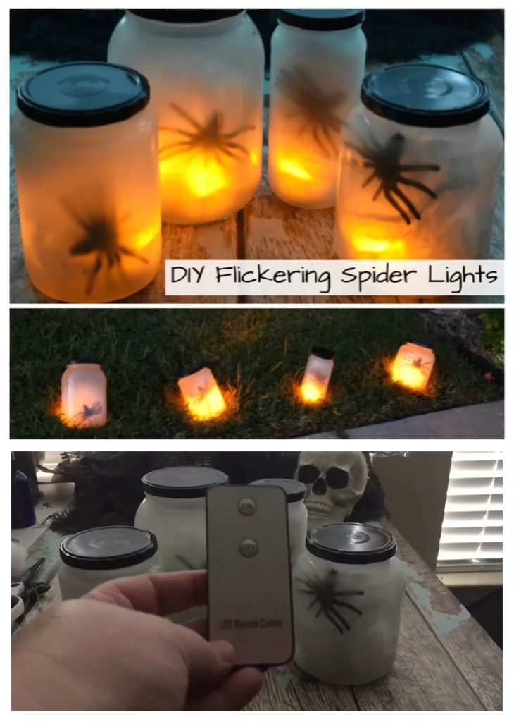 DIY Flickering Spider Lights - DIY Flickering Spider Lights -   19 diy Crafts halloween ideas