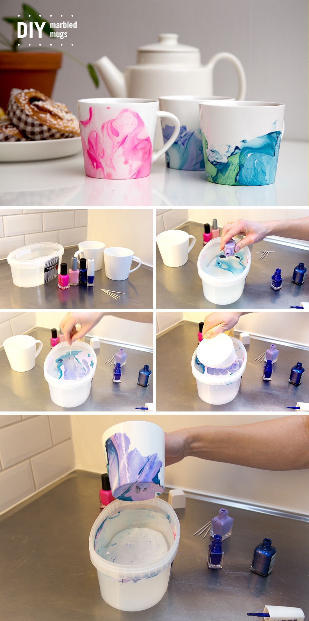 DIY - Marbled mugs - DIY - Marbled mugs -   19 diy Easy useful ideas