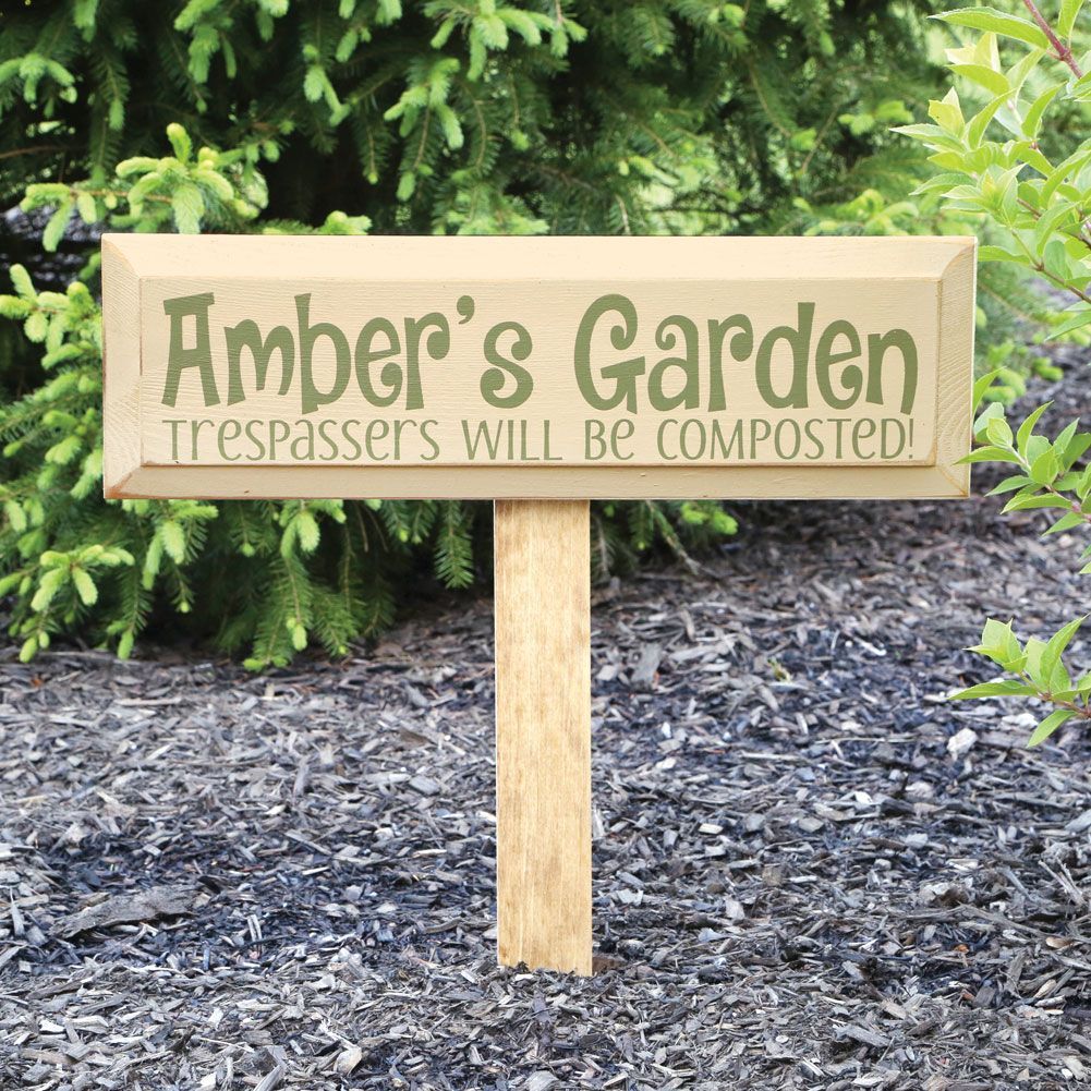 Personalized Garden Trespassers Sign with Stake - Personalized Garden Trespassers Sign with Stake -   19 diy Garden signs ideas