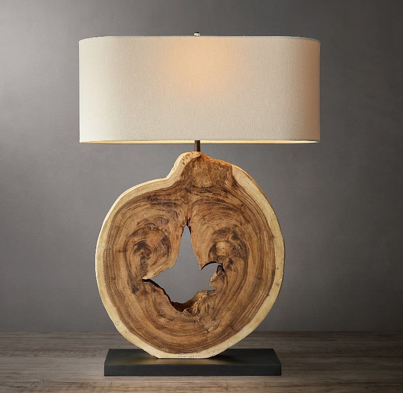 Weathered Wood Slice Table Lamp - Weathered Wood Slice Table Lamp -   19 diy Lamp wood ideas