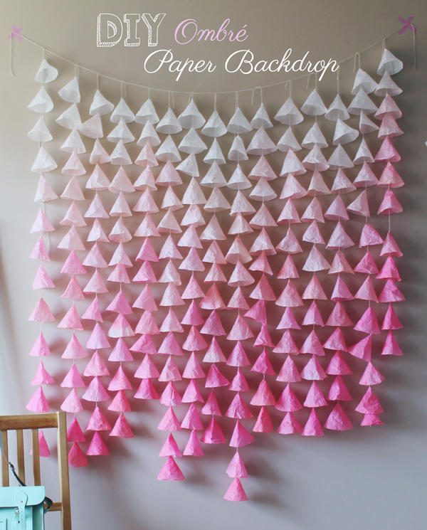 Dreamy DIY Ombr? Paper Backdrop - Dreamy DIY Ombr? Paper Backdrop -   19 diy Paper garland ideas
