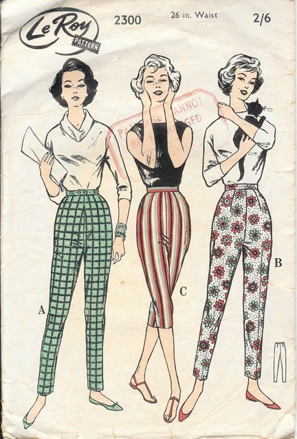 1950s Vintage Pattern for Women's Capris - 1950s Vintage Pattern for Women's Capris -   19 style Vintage 1950s ideas