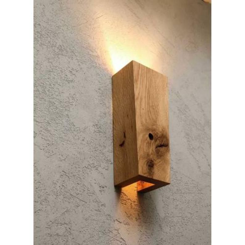 Wood Wall Lamp, Rustic Sconce - Wood Wall Lamp, Rustic Sconce -   20 diy Lamp wall ideas