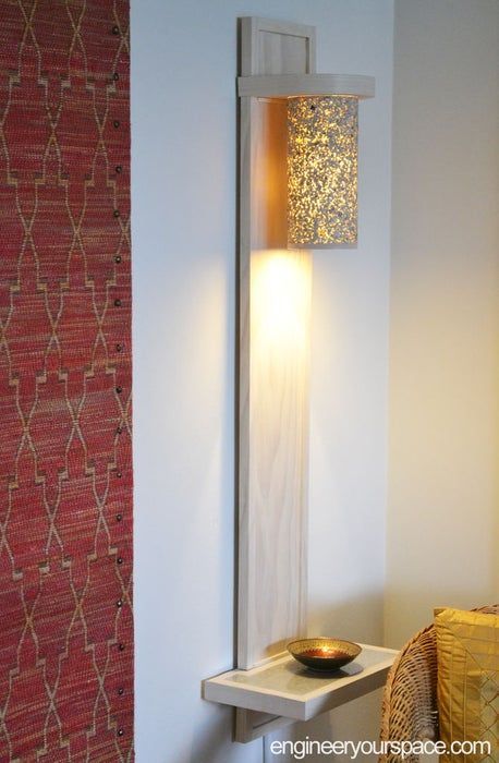 DIY Wall Lamp / Sconce With a Shelf Made With Hand Tools - DIY Wall Lamp / Sconce With a Shelf Made With Hand Tools -   20 diy Lamp wall ideas