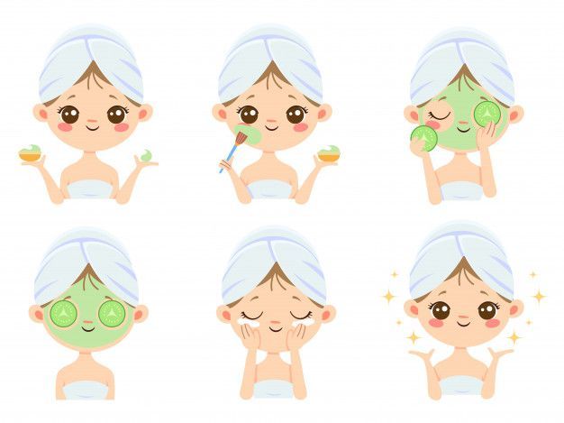 Beauty Face Mask. Woman Skin Care, Cleaning And Face Brushing. Acne Treatment Masks Cartoon - Beauty Face Mask. Woman Skin Care, Cleaning And Face Brushing. Acne Treatment Masks Cartoon -   22 beauty Face cartoon ideas