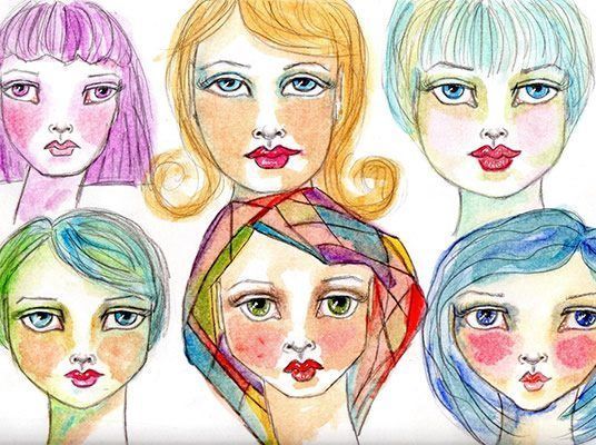 22 beauty Face cartoon ideas