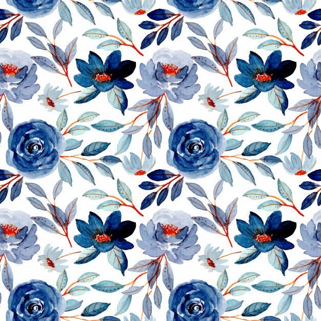 Blue Floral Watercolor Seamless Pattern - Blue Floral Watercolor Seamless Pattern -   11 beauty Background blue ideas