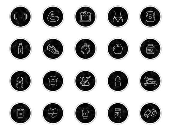 Black Marble Instagram Icons Health & Fitness Instagram | Etsy - Black Marble Instagram Icons Health & Fitness Instagram | Etsy -   13 fitness Room icon ideas