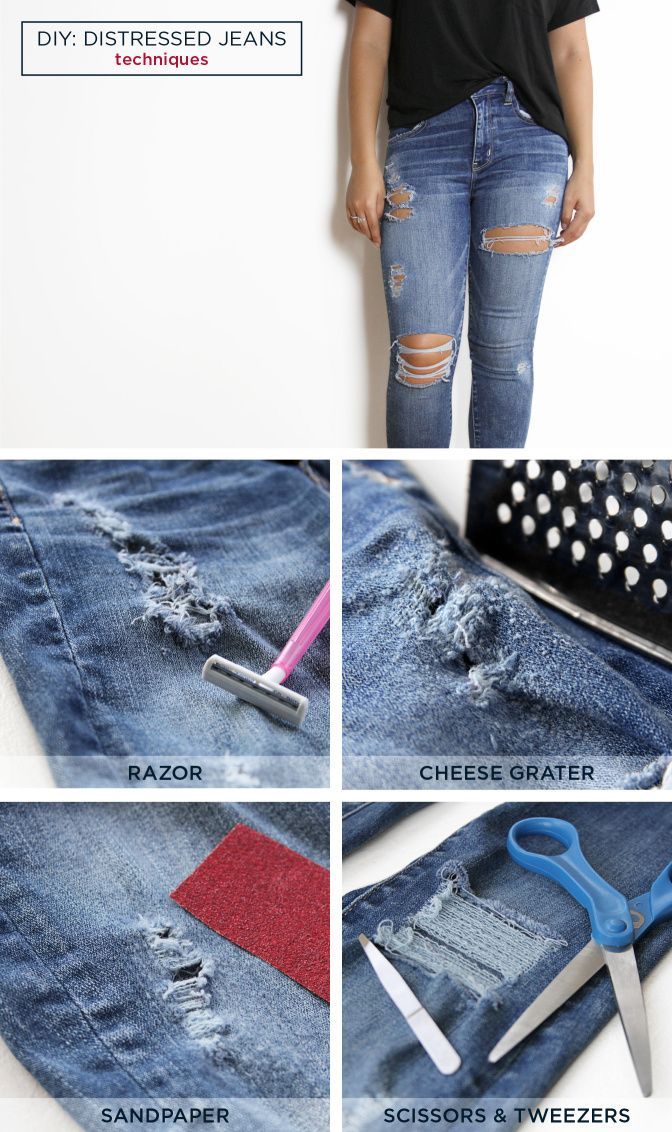 DIY: Distressed T-Shirt and Jeans - AExME - DIY: Distressed T-Shirt and Jeans - AExME -   13 style Jeans diy ideas