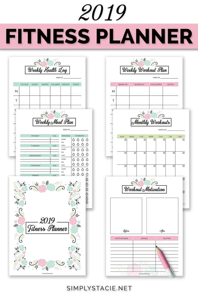 2019 Fitness Planner Free Printable - Simply Stacie - 2019 Fitness Planner Free Printable - Simply Stacie -   14 fitness Planner 2019 ideas