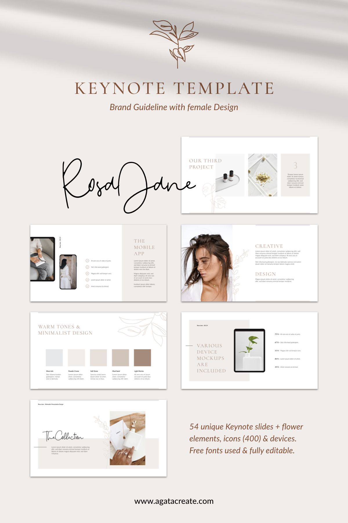 Rosa Jane Keynote Template by AgataCreate - Rosa Jane Keynote Template by AgataCreate -   15 beauty Design flyer ideas