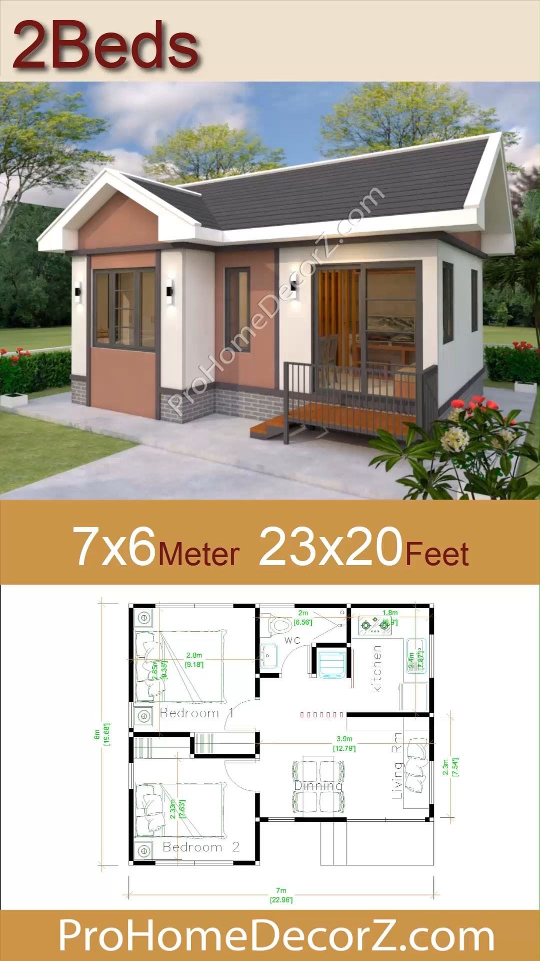 Luxury Tiny House 7x6 Meter 23x20 Feet 2 Beds - Luxury Tiny House 7x6 Meter 23x20 Feet 2 Beds -   15 diy House plans ideas