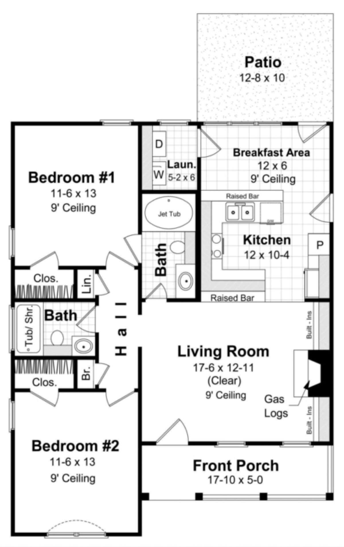 House Plan 348-00002 - Traditional Plan: 1,000 Square Feet, 2 Bedrooms, 2 Bathrooms - House Plan 348-00002 - Traditional Plan: 1,000 Square Feet, 2 Bedrooms, 2 Bathrooms -   15 diy House plans ideas