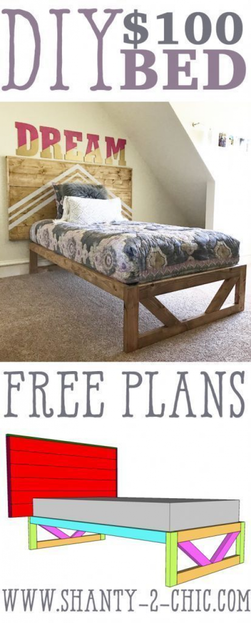 DIY Modern Platform Bed - Free Plans & How-To Video - Shanty 2 Chic - DIY Modern Platform Bed - Free Plans & How-To Video - Shanty 2 Chic -   16 diy Bed Frame for teens ideas