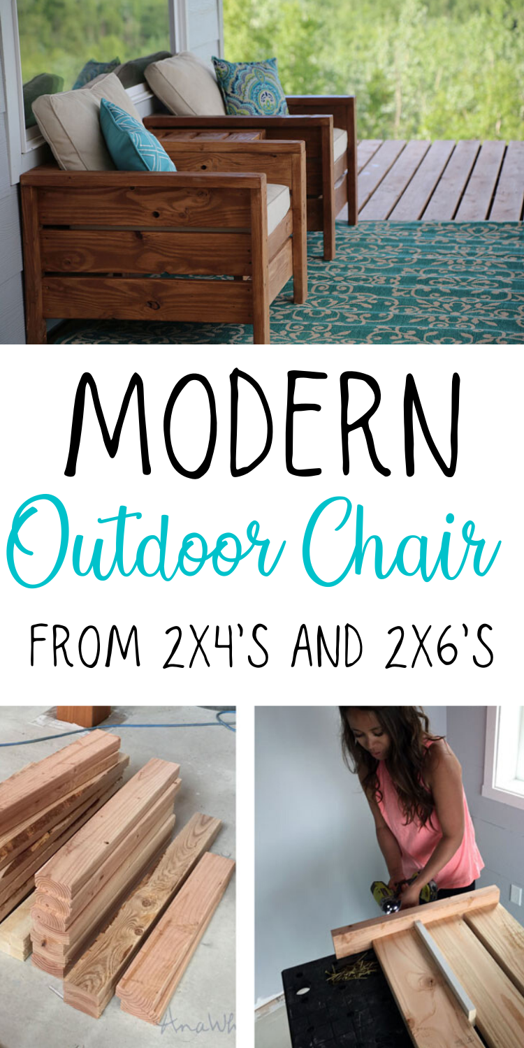 Modern Outdoor Chair from 2x4s and 2x6s | Ana White - Modern Outdoor Chair from 2x4s and 2x6s | Ana White -   16 diy Outdoor porch ideas