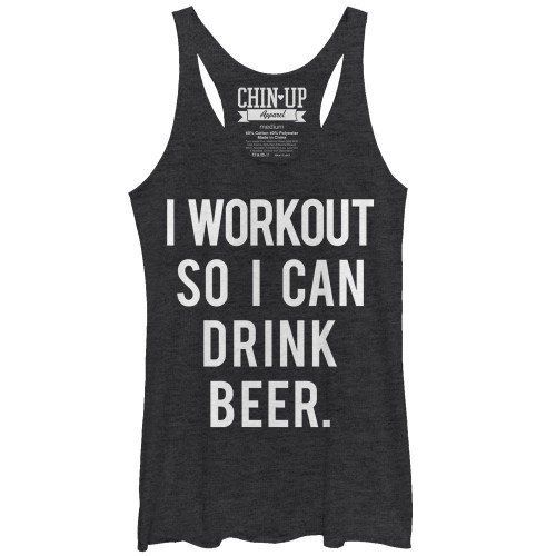 CHIN UP Women's - Workout for Beer Racerback Tank - CHIN UP Women's - Workout for Beer Racerback Tank -   16 fitness Clothes funny ideas