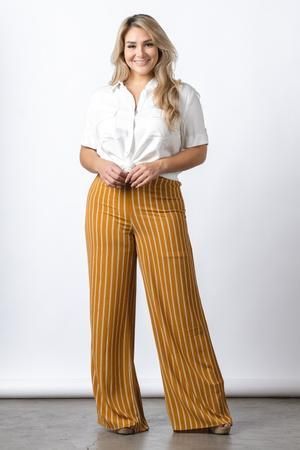 Plus Size Stripe Full Length Pants - Plus Size Stripe Full Length Pants -   16 style Casual plus size ideas