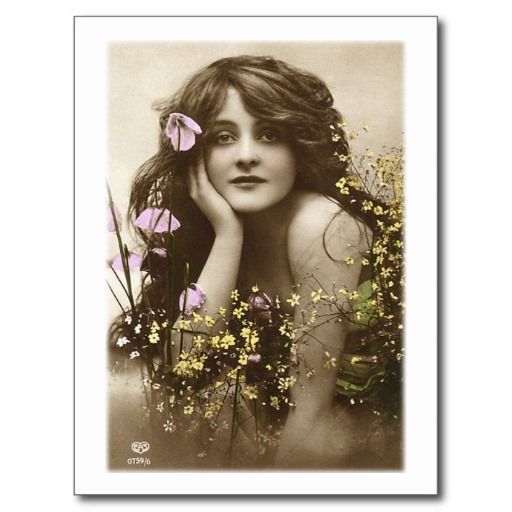 Vintage Retro Women Victorian Flower Girl Postcard - Vintage Retro Women Victorian Flower Girl Postcard -   17 beauty Pictures vintage ideas