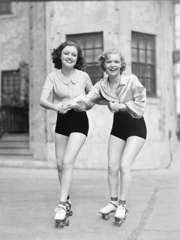 'Two Young Women with Roller Blades Skating on the Road and Smiling' Photo - | Art.com - 'Two Young Women with Roller Blades Skating on the Road and Smiling' Photo - | Art.com -   17 beauty Pictures vintage ideas