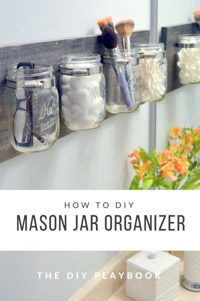13 Incredible Mason Jar Organizer Ideas That Will Simplify Your Life - 13 Incredible Mason Jar Organizer Ideas That Will Simplify Your Life -   17 diy Bathroom mason jars ideas